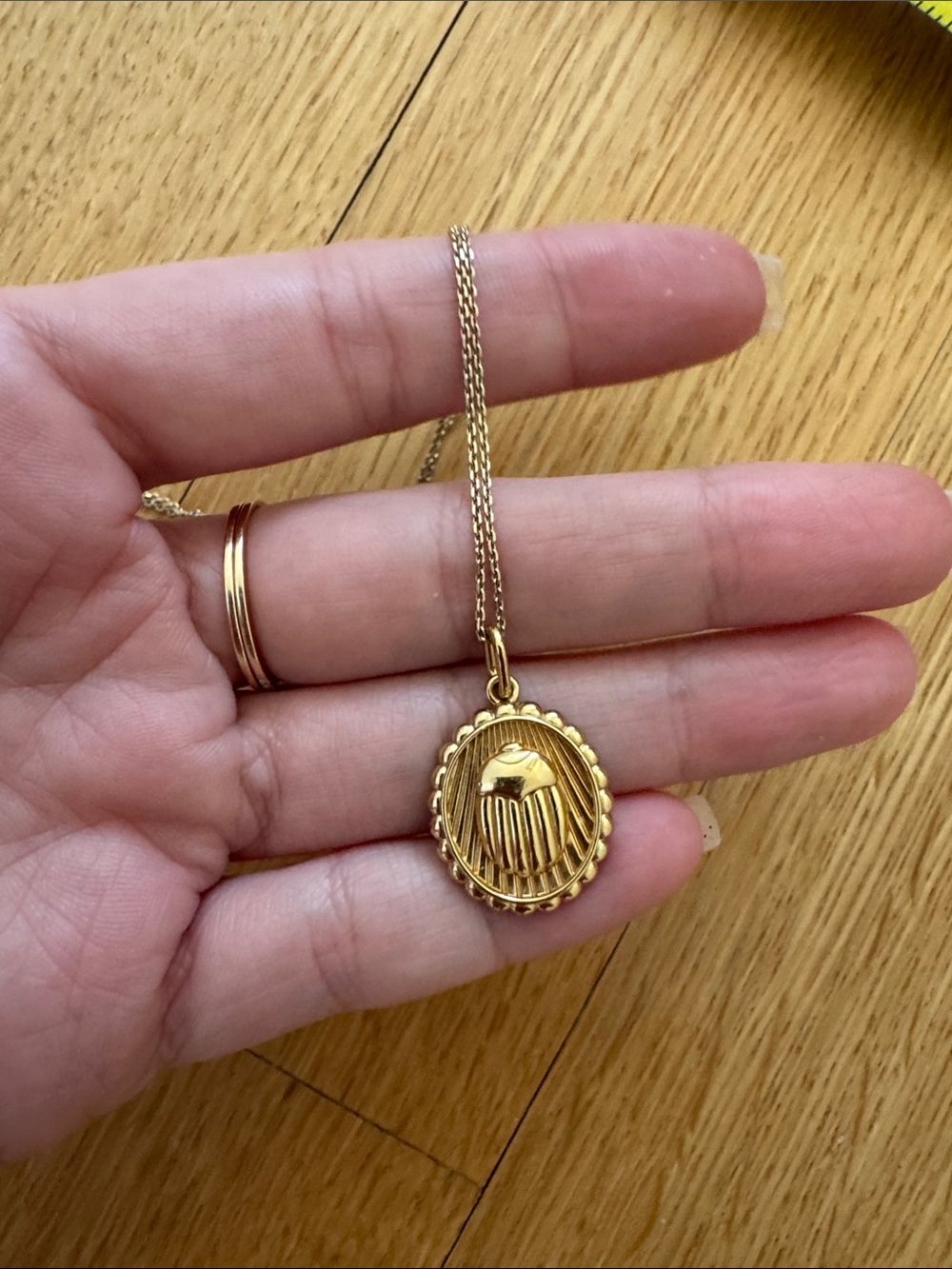Mejuri 18k Gold Vermeil scarab pendant chain